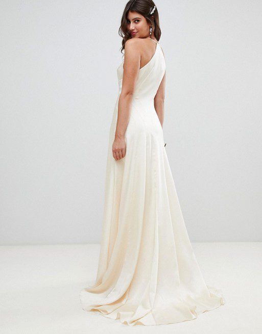ASOS EDITION – Robe de mariée style sirène en satin avec empiècements Robes de mariée à moins de 200 euros ASOS