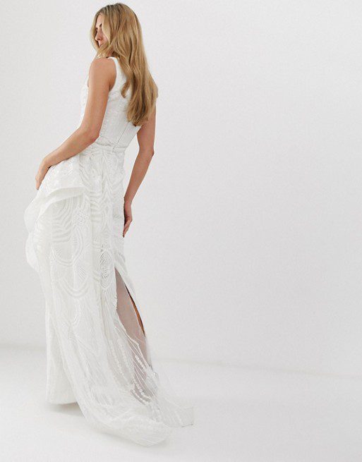 ASOS – Bariano – Robe longue de mariée à sequins avec jupe amovible Robes de mariée à moins de 500 euros ASOS