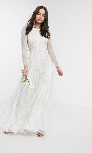 ASOS EDITION – Robe de mariée longue ornementée de sequins Mariage Bohème ASOS