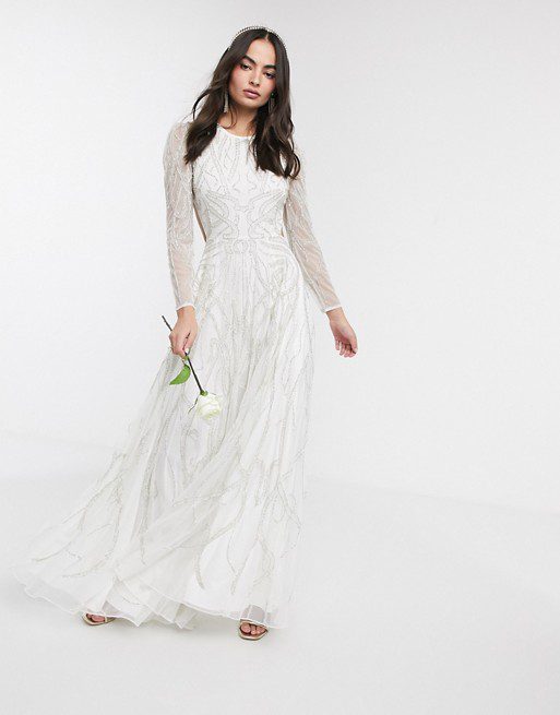 ASOS EDITION – Robe de mariée longue ornementée de sequins Mariage Bohème ASOS