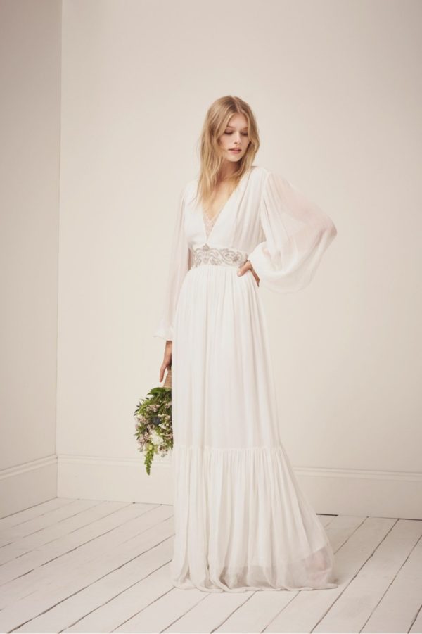 French Connection – Cari Sparkle Maxi Wedding Dress Mariage Bohème FRENCH CONNECTION