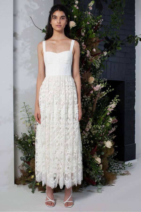 French Connection – Eliza Lace Fit And Flare Wedding Dress Mariage Bohème FRENCH CONNECTION