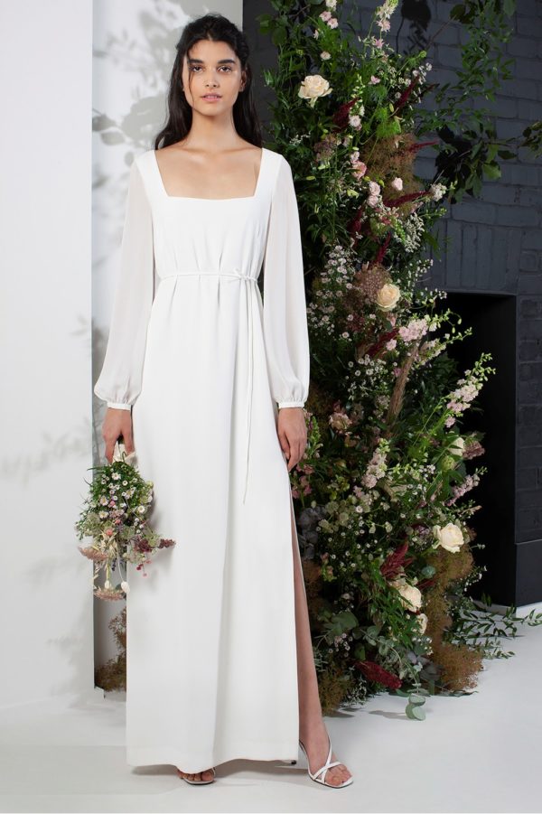 French Connection – Aadina Crepe Column Wedding Dress Mariage Bohème FRENCH CONNECTION