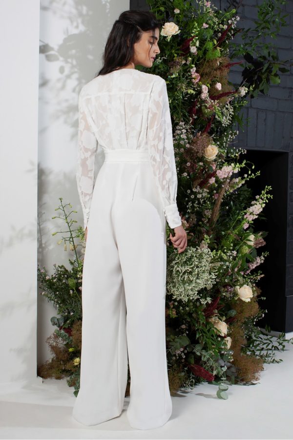 French Connection – Annalise Satin Belted Bridal Jumpsuit Combinaisons de mariage FRENCH CONNECTION