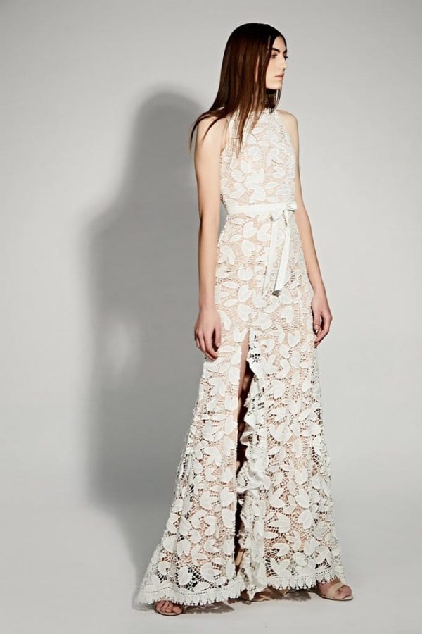 JARLO – Petal All Over Cutwork Lace Maxi Dress Mariage Bohème JARLO