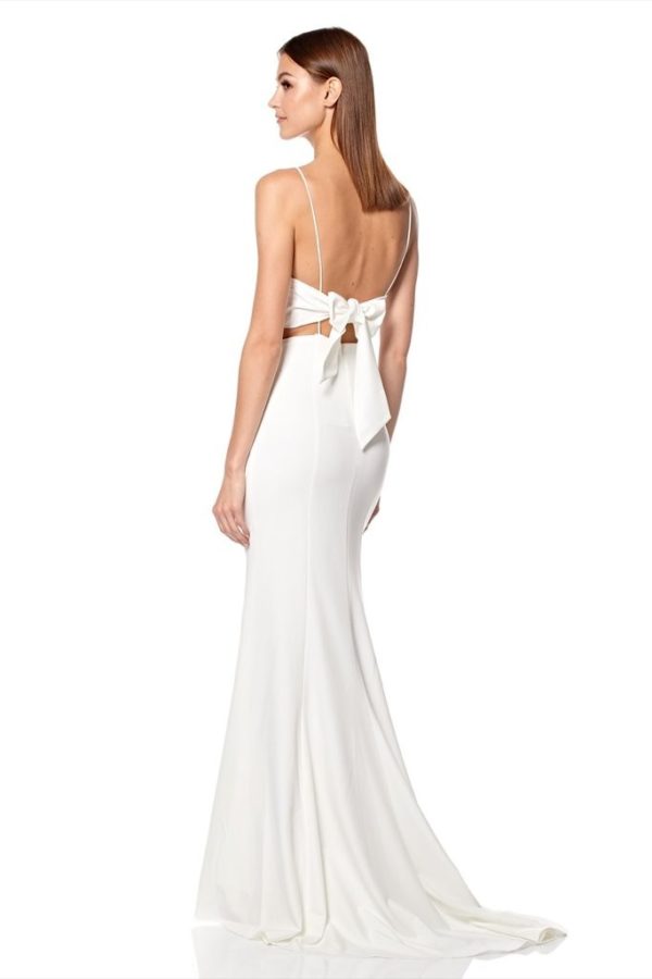 JARLO – Jemima Square Neck Maxi Dress with Open Back Robes de mariée à moins de 200 euros JARLO