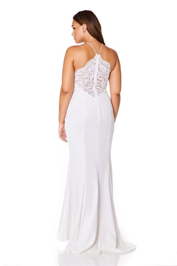 JARLO – Addilyn Fishtail Maxi Dress with Lace Button Back Detail Robes de mariée à moins de 200 euros JARLO
