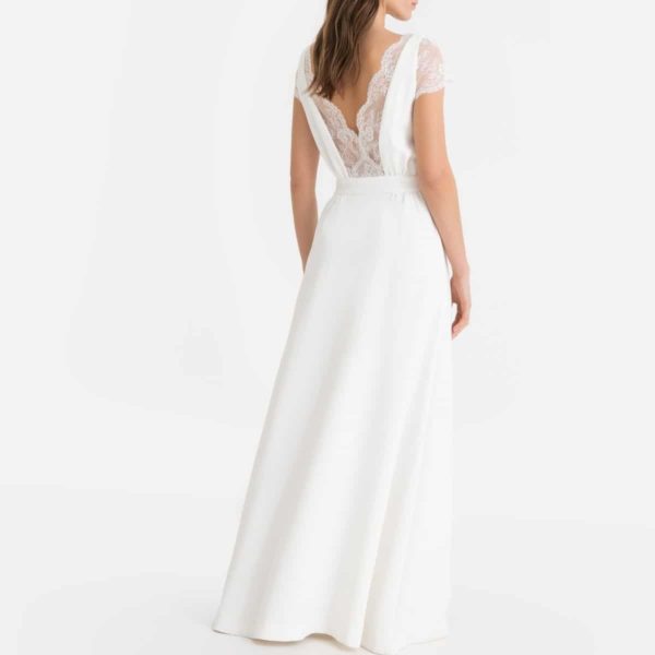 LA REDOUTE – Robe de mariée longue, décolleté dos dentelle Mariage Bohème LA REDOUTE