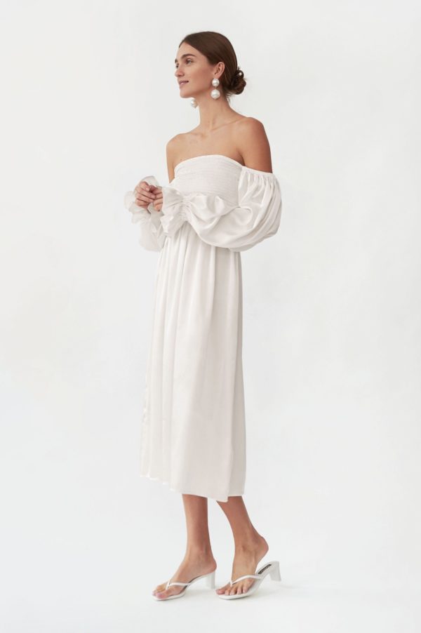 Sleeper  – Atlanta Silk Dress in White | SleeperSleeper Mariage Bohème SLEEPER