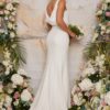 Chi Chi London &#8211; Cowl Back Bridal Wedding Dress with Embellishment in White, The Wedding Explorer
