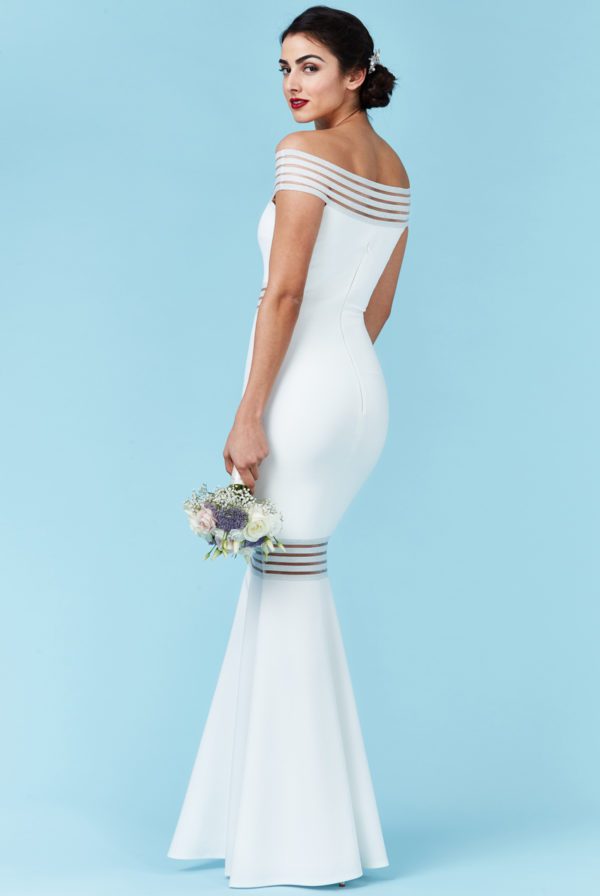 GODDIVA – BARDOT FISHTAIL MAXI WEDDING DRESS Robes de mariée à moins de 200 euros GODDIVA