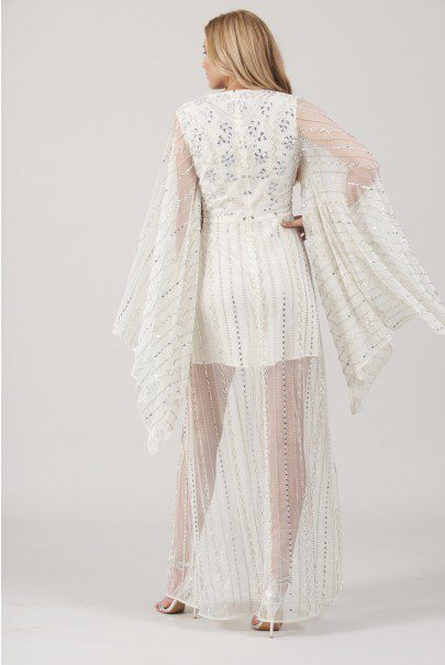 FROCK & FRILL – Clarity Bridal Embellished Mini/Maxi Dress Mariage Civil