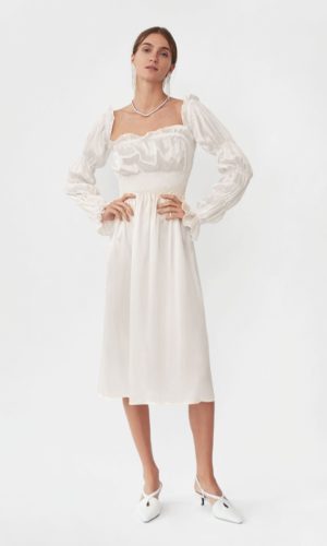 Sleeper – Michelin Silk Dress in White | SleeperSleeper Mariage Bohème SLEEPER