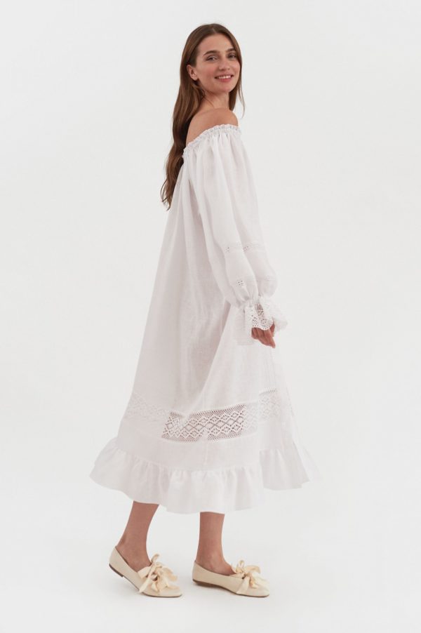 Sleeper  – Paloma Linen Dress in White | SleeperSleeper Mariage Bohème SLEEPER