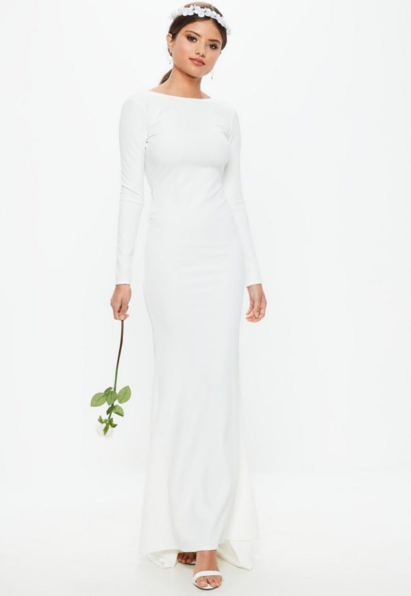 MISSGUIDED – Robe de mariée blanche à dos ouvert Robes de mariée à moins de 200 euros