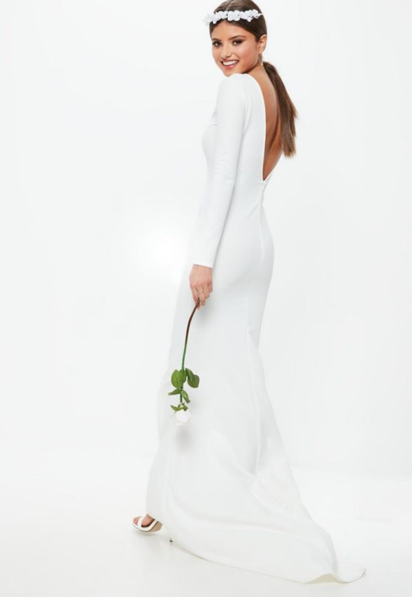 MISSGUIDED – Robe de mariée blanche à dos ouvert Robes de mariée à moins de 200 euros