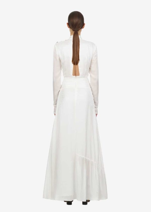 Self Portrait – Ivory twist neck maxi dress Robes de mariée à moins de 500 euros SELF-PORTRAIT