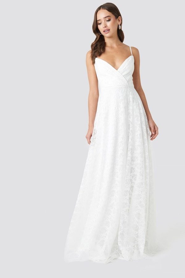 NA-KD – Double Breasted Neckline Evening Dress White by Trendyol Robes de mariée à moins de 200 euros NA-KD