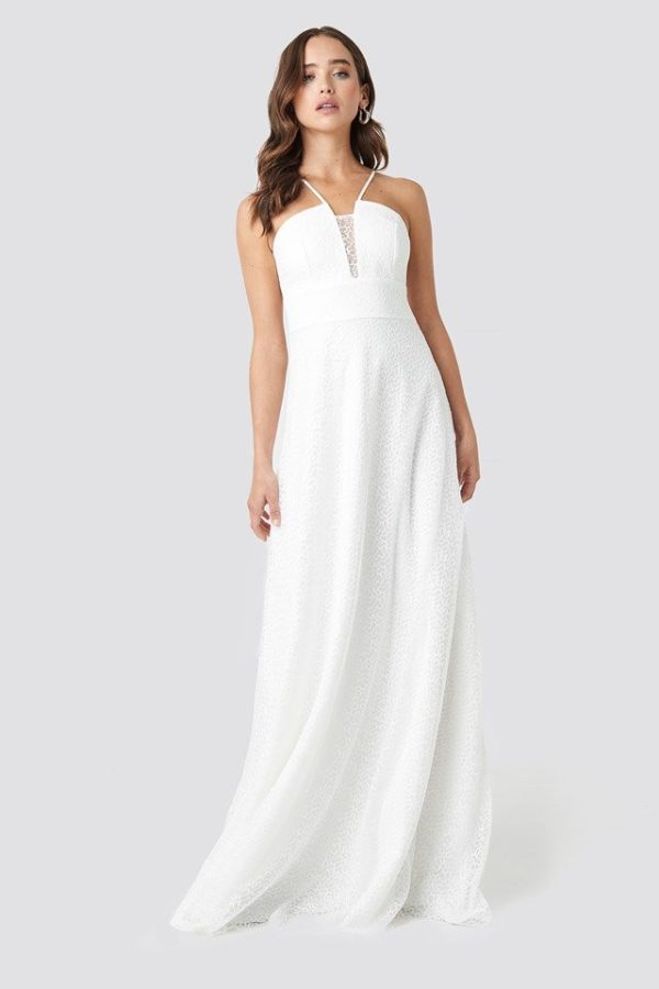 NA-KD – Lace Detailed Evening Dress White by Trendyol Robes de mariée à moins de 200 euros NA-KD