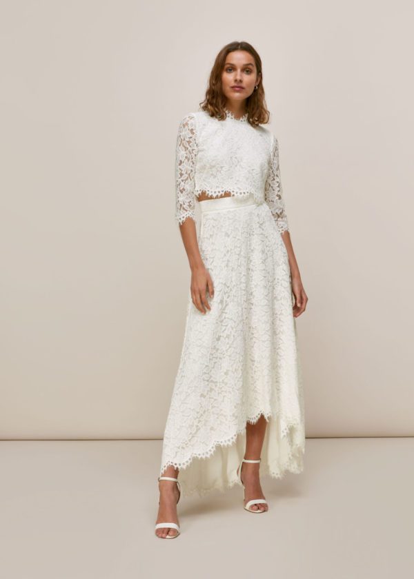 Whistles – ARIANE LACE WEDDING CROP TOP AND SKIRT Crop top et jupes WHISTLES