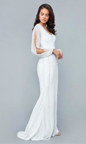 Gatsbylady London – Gatsbylady London Gayle Maxi Long Open Sleeved Wedding Dress – White Robes de mariée à moins de 500 euros GODDIVA