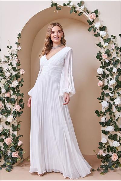 Goddiva – Goddiva Balloon Sleeve Wedding Dress – White Robes de mariée modernes GODDIVA