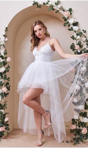 Goddiva – Goddiva Tulle Ballet Skirt With Lace Bodice Dress – White Mariage Civil GODDIVA