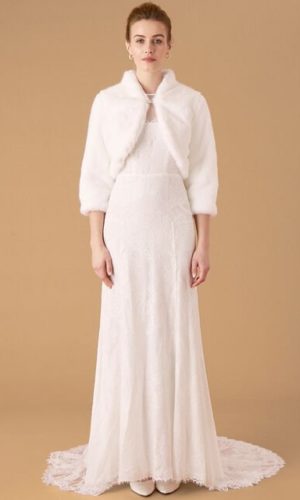 Monsoon – Maria Faux Fur Bridal Jacket Ivory Accessoires mariage MONSOON