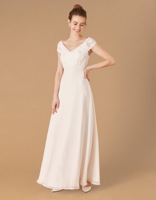 Monsoon – Sloane Lace Bodice Bardot Bridal Dress Ivory Mariage Bohème MONSOON