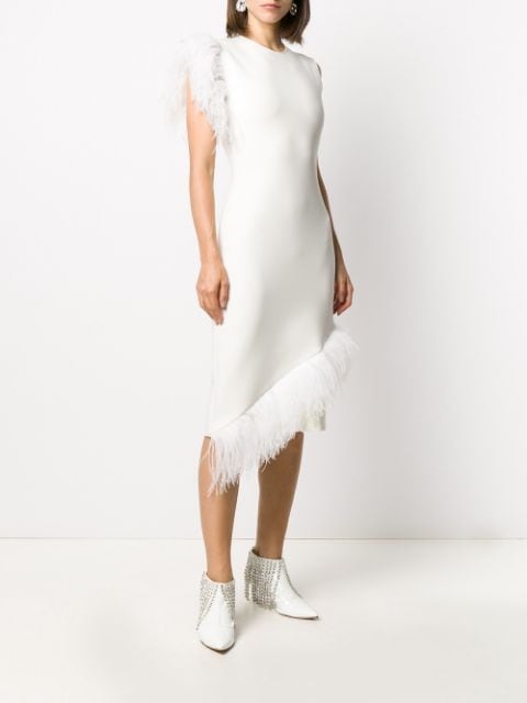 Christopher Kane BRIDAL – robe ajustée bordée de plumes Luxe FARFETCH