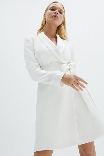 Coast BRIDAL – Karen Millen Italian Satin Bardot Maxi Dress Robes de mariée modernes COAST