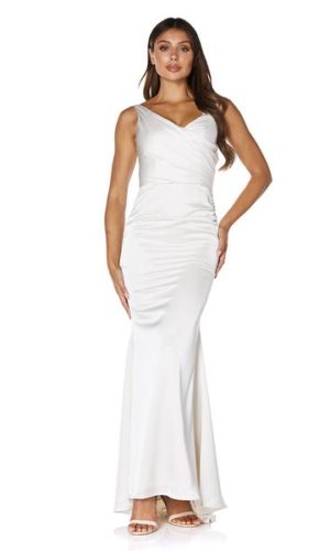 JARLO BRIDAL – Kathryn Folded V Neck Strap Maxi Dress Robes de mariée modernes JARLO