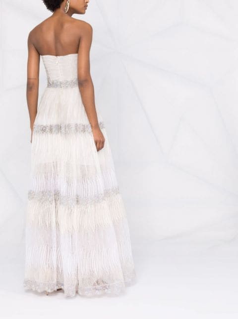 Parlor BRIDAL – robe longue Sarah à dentelle superposée Luxe FARFETCH