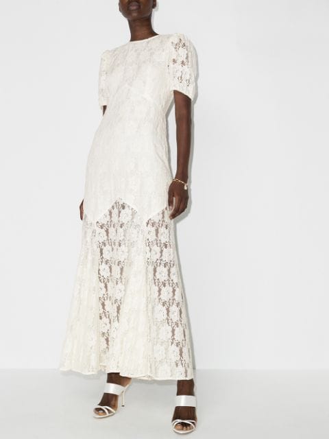 Rixo BRIDAL – robe en dentelle Louella à manches courtes Luxe FARFETCH