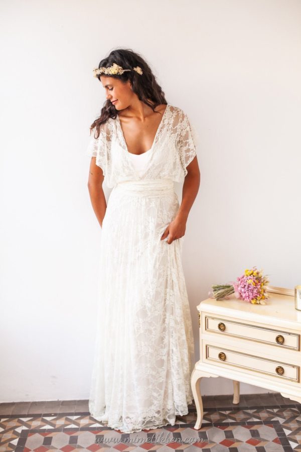 Mimetik – Ethereal wedding dress Crop top et jupes ETSY