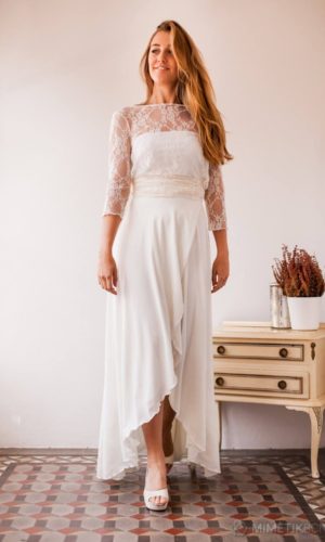 Mimetik – High low wedding skirt Crop top et jupes ETSY