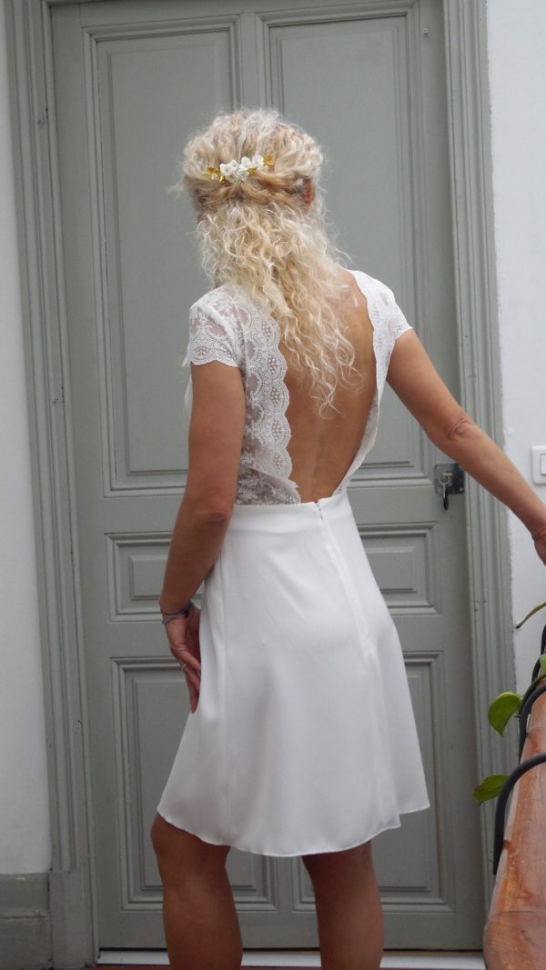 MadameChabada – ISABELLA : Simple short tailor-made wedding dress Mariage Civil ETSY
