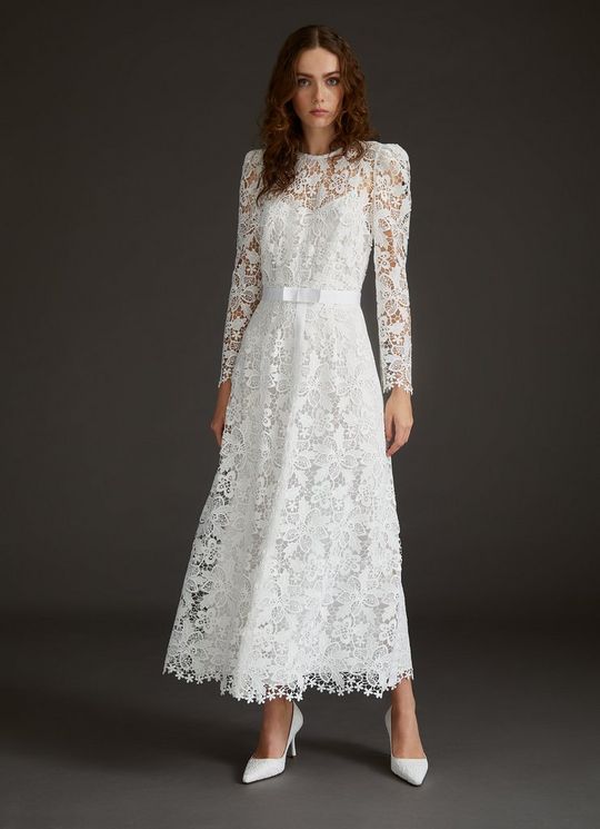 LK Bennett – Lila Off-White Lace Wedding Dress Mariage Bohème LK BENNETT