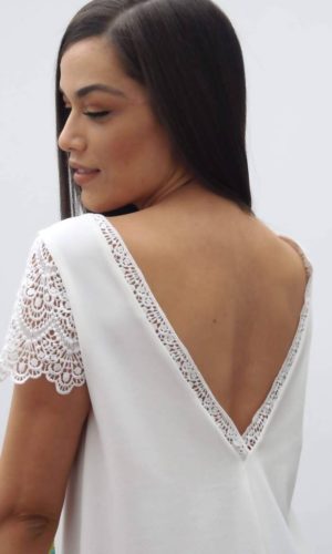 MadameChabada – Short wedding dress for civil bride. lace sleeves Mariage Civil ETSY
