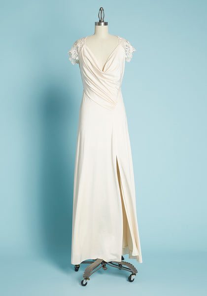 ModCloth – Cowl Be There Satin Maxi Dress Robes de mariée à moins de 200 euros MODCLOTH