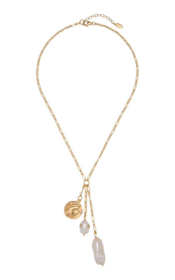Maison Irem – Ryan Pearl 18K Gold-Plated Necklace Colliers