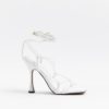 River Island &#8211; White strappy heeled sandals, The Wedding Explorer