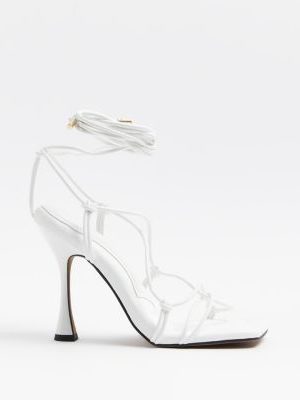 River Island – White strappy heeled sandals Sandales mariage RIVER ISLAND