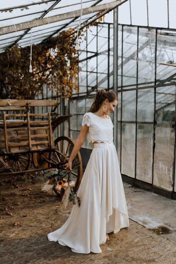 LABUDE – Bridal skirt rose made of fine silk Crop top et jupes ETSY