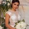 Chi Chi London &#8211; Sheer Floral Lace Bridal Wedding Dress in White, The Wedding Explorer