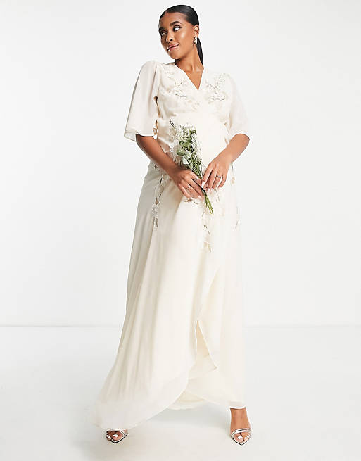 Hope & Ivy – Maternité – Leila – Robe de mariée – Ivoire-Blanc Robes de mariée bohèmes ASOS