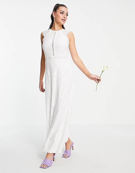 Vila – Robe de mariée à dentelle – Blanc Robes de mariée bohèmes ASOS