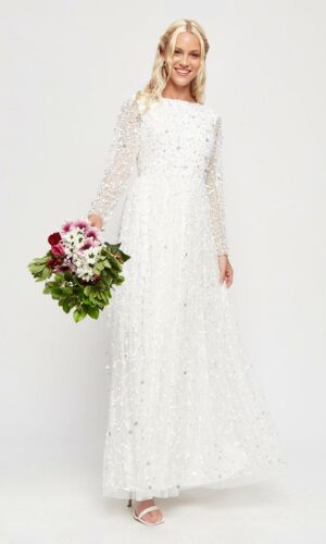 Dorothy Perkins – White Bridal Embellished Dress Robes de mariée bohèmes DOROTHY PERKINS