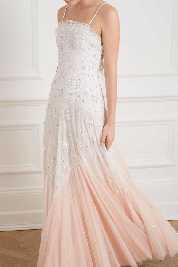 Needle & Thread – Pearl Rose Cami Bridal Gown Robes de mariée bohèmes NEEDLE & THREAD