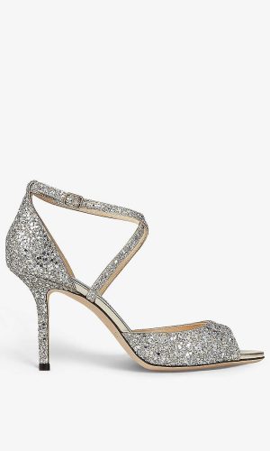 JIMMY CHOO – Emsy 85 peep-toed glitter heeled sandals Chaussures mariage The Wedding Explorer JIMMY CHOO – Emsy 85 peep-toed glitter heeled sandals Chaussures mariage The Wedding Explorer